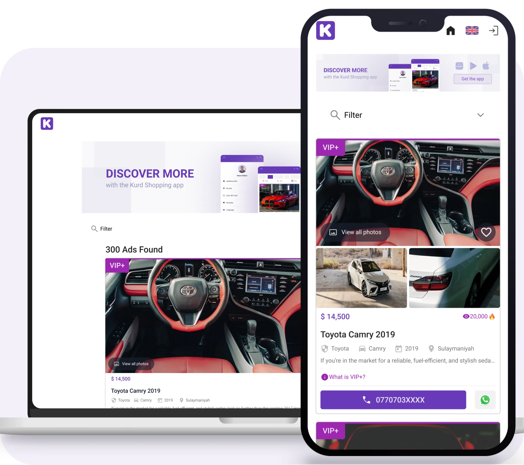 Kurd Shopping — buying and selling platform mockup