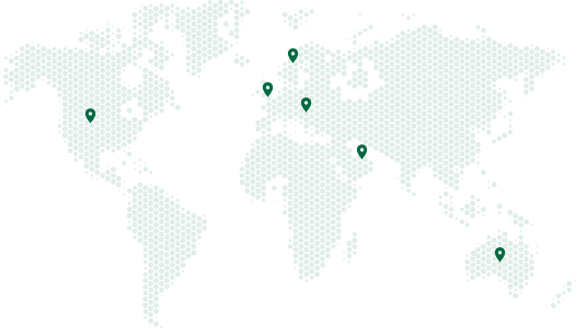 World map showing Dev Centre House office locations